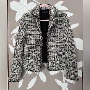 Laundry By Shelli Segal Black and White Textured Blazer